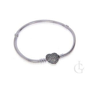 Bransoletka modułowa  charmsów z serduszkiem srebro pr.0,925